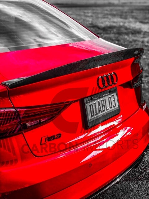 Audi A3/S3/RS3 2015-2020  Carbon Fiber Trunk Lip HighKick Version