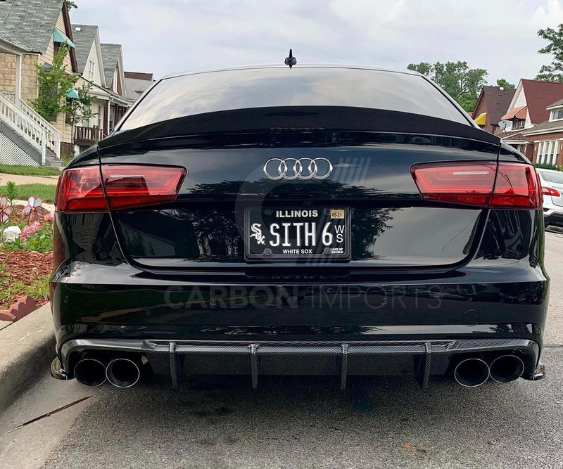 Audi A6/S6 Carbon Fiber Trunk Lip 2012-2018 HighKick Version