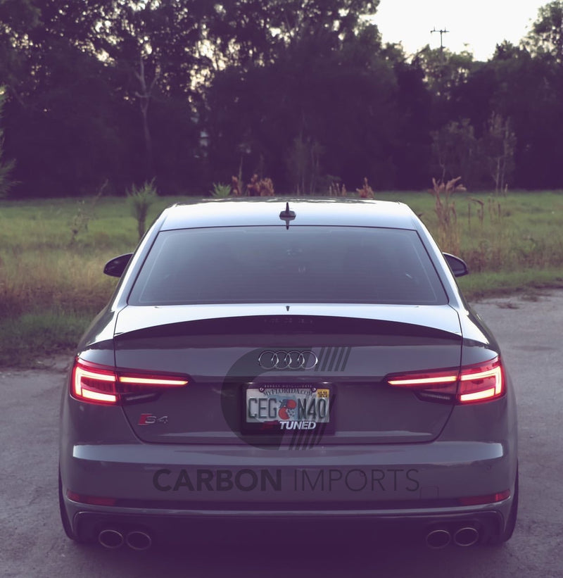 Audi A4/S4 B9/B9.5 Carbon Fiber Trunk Lip 2017-2023 HighKick Version