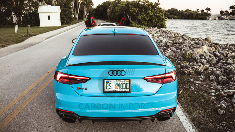 Audi A5/S5/RS5 2017-2023 B9/B9.5 Carbon Fiber Trunk Lip HighKick Version