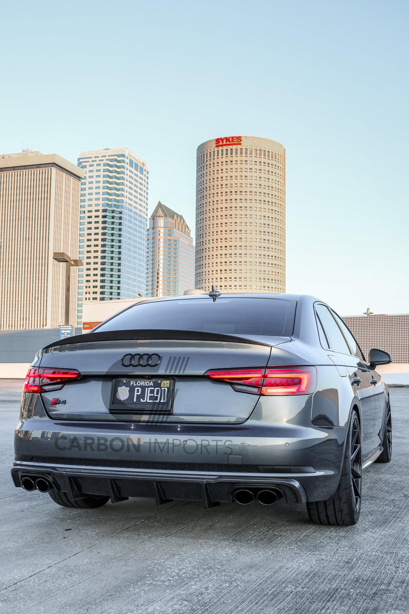 Audi A4 / S4 2017-2023 B9/B9.5  Carbon Fiber Trunk Lip LowKick Version