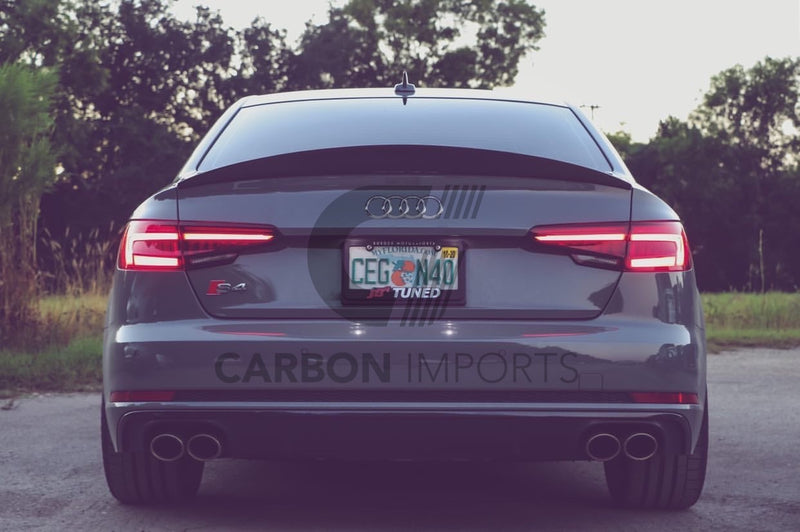 Audi A4/S4 B9/B9.5 Carbon Fiber Trunk Lip 2017-2023 HighKick Version