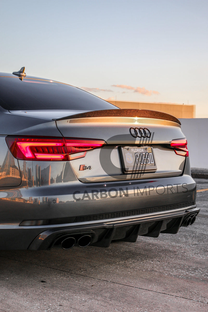 Audi A4 / S4 2017-2023 B9/B9.5  Carbon Fiber Trunk Lip LowKick Version