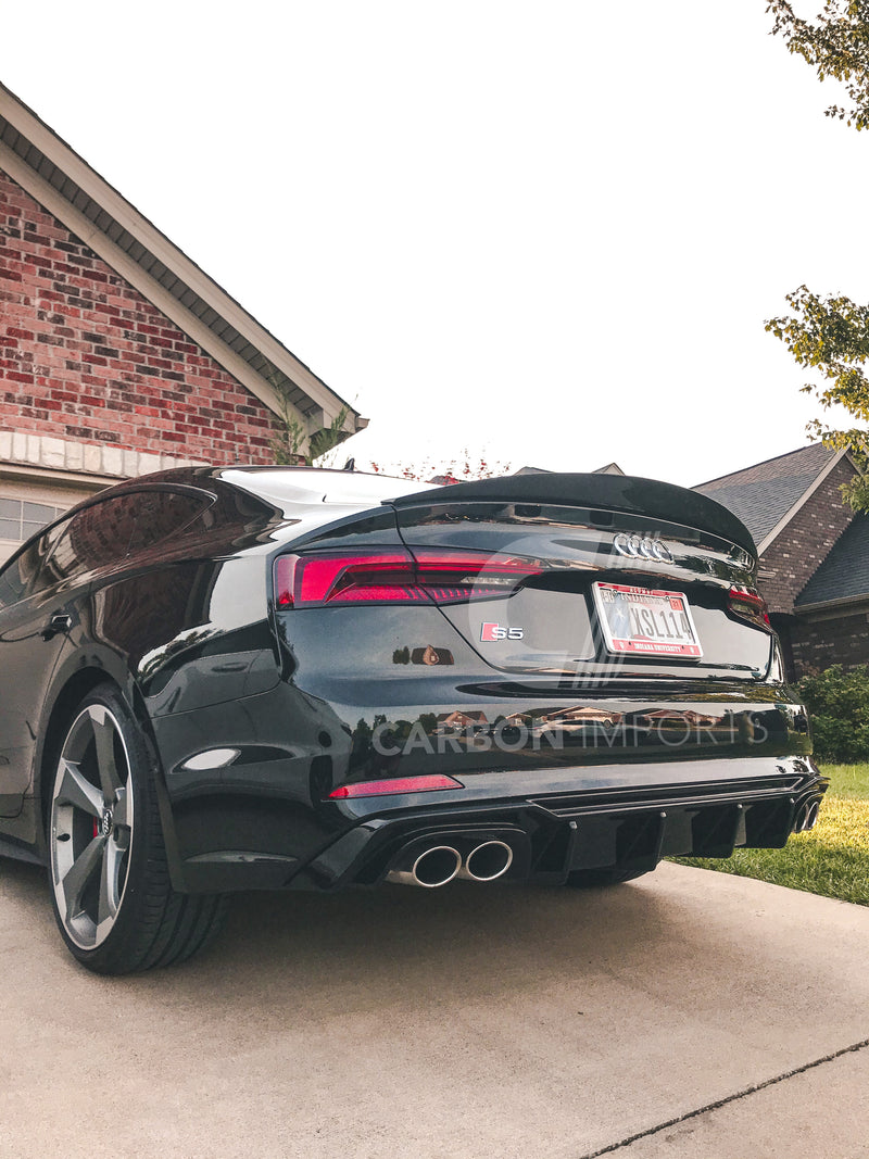Audi A5/S5/RS5 2017-2023 B9/B9.5 Carbon Fiber Trunk Lip HighKick Version
