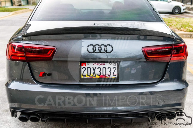 Audi A6/S6 Carbon Fiber Trunk Lip 2012-2018 HighKick Version