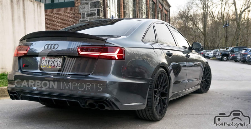 Audi A6/S6 Carbon Fiber Trunk Lip 2012-2018 HighKick Version